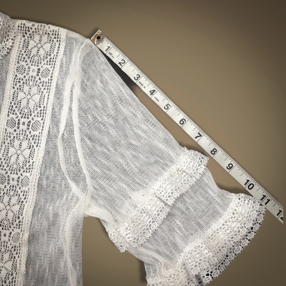 Anthropologie-Mattie Lace Embroidered Ruffled Top - Picture 9 of 15